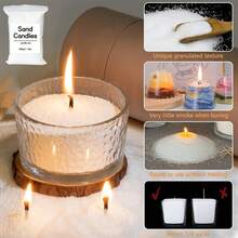 Velas perladas de nieve - Arena blanca DIY para velas, cera perlada, rellenable para hacer velas de arena sin perfume, ideal para bodas, fiestas, Halloween, Navidad, Acción de Gracias - Cera artística que no requiere derretir - Materiales para moldear cera