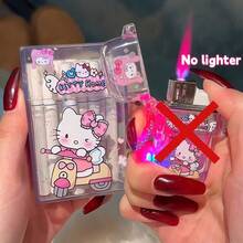 Sanrio 1 Piece Hello Kitty Cartoon Portable Cigarette Case (Without Lighter), Creative And Personalized Storage For 20 Cigarettes, Transparent Plastic Material Flip Design, Cigarette Storage Box, Cute Cartoon Cigarette Case, Transparent Cigarette Case With Friends, Smoking Equipment Storage Box, Innovative Design Flip Cover, Back To School, Party Supplies