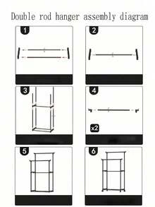 1件双杆晾衣架 - 多层收纳衣帽架，落地式卧室多功能衣架，用于存放衣服、裤子、鞋子和帽子，轻奢挂衣架。落地式室内家用衣架带轮，适用于服装店、卧室；商用衣架和晾衣架 - 白色 - 查看 7