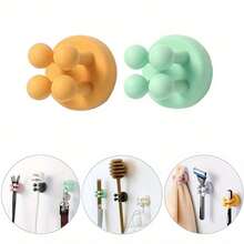 2/3/6pcs Wall Mounted Toothbrush & Razor Holder - Self-Adhesive Multi-Function Bathroom Storage Organizer Box With Cute Animal & Floral Design, Space-Saving Kitchen, Living Room, Office Hooks - No Drilling Installation, Bathroom Accessories, Vanity Supplies Storage, Fun Design, Easy To Install, Durable Structure, Home Organization, Stylish Storage, Compact Living, Minimalist Living, Practical Hooks