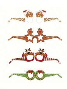 8Pcs Christmas Glasses Christmas Party Favors Supplies For Christmas, Christmas Accessories Christmas Photo Props Stocking Stuffers Glasses Party Frame Goody Bag Stuffers Home Decor Christmas Decorations Room Decor