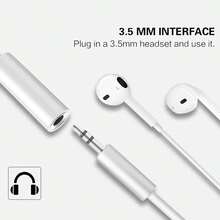 1-3 个 3.5 毫米耳机插孔适配器，兼容 14 Pro Max/14 Pro/14 Plus/14/13/12/11/XS/XR/8/7/6/iPad 系列，带电缆转换器 - 白色 - 查看 6