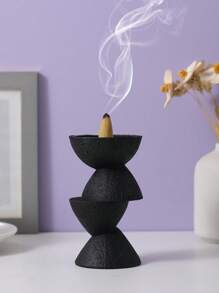 1pc Resin Realistic Stone Incense Burner, Faux Rock Statue, Multi-Purpose, Suitable For Home Decor, Living Room, Bedroom, Study, Foyer Table Decor Incense Holder