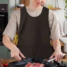 4 件男女通用无袖围裙，带 2 个口袋，防水防污，适用于厨房、家庭清洁、居家、沙龙、烹饪、烘焙 - 彩色 - 查看 6