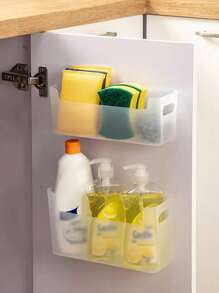 4pcs Wall-Mounted Plastic Storage Rack, No Drill Garbage Bag Holder, Can Be Fixed On Refrigerator Or Cabinet Side, Kitchen Cling Film Storage Rack, Garbage Bag Holder, Storage Rack, Kitchen Supplies - Multicolor - View 8