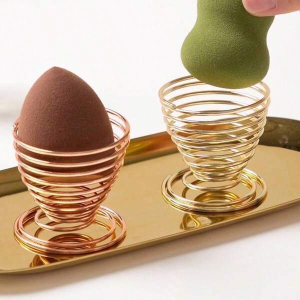 2 Stücke zufällige Farbe belüfteter Metallständer: Hält kleine Artikel trocken und organisiert, ideal zum Aufbewahren von Teelichtern, kleinen Pflanzen, Ohrringsets auf dem Schreibtisch, Schminktisch, im Hotelzimmer