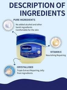 Vaseline 1瓶100毫升经典多用途凡士林原味润肤膏，100%纯天然三重精炼无香精低敏配方，适合全家敏感肌肤使用