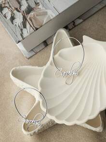 Personalized Women's Custom Name Earrings, Classic Exaggerated Personalized Large Hoop Earrings Stainless Steel Couples Jewelry Family Gifts, Silver, Gold, Fashion, Multicolor, Retro, Minimalist, Unisex, Casual, Cute, Customized, Unique, Ideal Gift For Him, Suitable For Her, Boyfriend, Girlfriend, Dad, Mom, Family, Friends, Anniversary