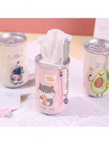 30pcs/Can Cartoon Canned Wet Wipes, Creative Portable Mini 30 Sheets Wet Wipes Cute Beverage Can Style, Disposable Cleaning Wet Wipes, Random Style