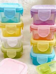 1/2/6pcs Mini Food Storage Containers, Mini Transparent Containers With Lids, Sealed Food Storage Boxes, Rectangular Plastic Sealed Storage Boxes, Small Food Containers Plastic Sealed Boxes, Multi-Functional Seasoning Boxes, School Supplies, Student Essentials - Multicolor - View 5