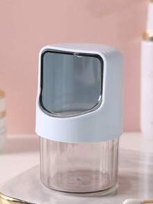 Rotating Cotton Swab Holder With Lid, Round Desktop Cotton Swab Box, Plastic Makeup Remover Pad Storage Box, Transparent Toothpick Holder