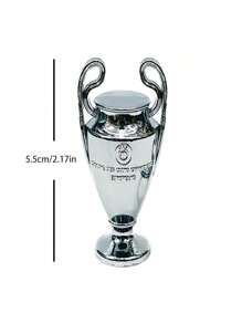 1个足球奖杯 - 圣布拉德杯，冠军联赛，大耳朵杯，树脂材质，礼品，足球迷纪念品（含丝带），可用作悬挂装饰、娃娃配件、普通钥匙链