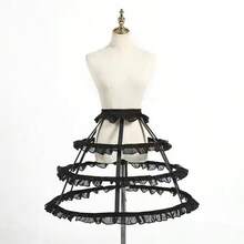 قطعة واحدة تنورة داخلية للنساء بيضاء وسوداء مناسبة لجميع المواسم، تنورة داخلية قصيرة، تنورة داخلية منفوشة، تنورة داخلية لولوليتا، تنورة داخلية ضخمة وفخمة لفستان الزفاف، تنورة داخلية شيفون ثلاثية الحلقات، تنورة داخلية خماسية الحلقات مفتوحة الشق، تنورة داخلية قفص متعددة الطبقات مدعمة بعظام فولاذية، تنورة داخلية باروك وروكوكو قابلة للتعديل، مناسبة للهالوين والزفاف والحفلات وتنكر الملابس الخريفية للنساء - متعدد الألوان - مشاهدة 3