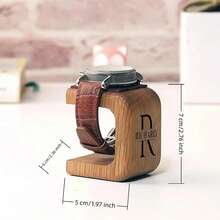 1 Personalized Handmade Solid Wood Dial - Unisex Display Stand - Customizable With Name, Date And Message - Perfect For Halloween Or Christmas Display - Brown 2.76in*2.36in*1.97in - View 3