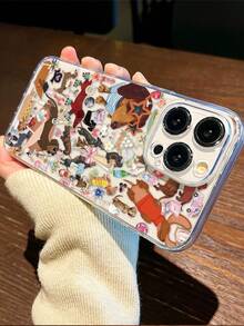 1 件腊肠犬图案透明 TPU 全身防震防指纹手机壳适用于 防水防摔防刮 - 彩色 - 查看 3