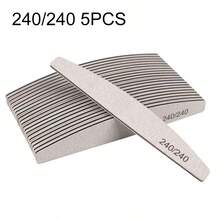 5/10Pcs Nail Art Professional Nail File 80/100/150/180/240 Sandpaper Strong Thick Sanding Half Moon Lime DIY Manicure Tool Accessories - Light Grey - View 17