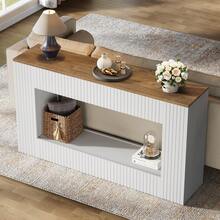 Tribesigns Modern Console Table, 55-Inch Wood Entryway Table With Storage, Narrow Long Sofa Table Behind Couch Table For Living Room, Foyer, Hallway, White - White - View 11