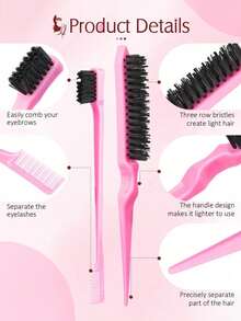 5pcs/4pcs/3pcs Hair Care Set: Massage Comb And Spray Bottle Set - Suitable For All Normal Hair Types, Durable Material, Includes Trimming And Detangling Comb - Multicolor - View 5