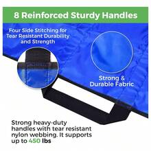 Almohadilla De Cama De Posicionamiento con Asas, Sábana De Transferencia para Pacientes, Reutilizable, Impermeable Y Antideslizante, Apto para El Transporte De Pacientes Y Personas Mayores - Azul Marino - Ver 8