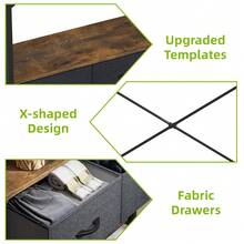 Garderobenregal, 6-in-1-Garderobenständer mit 2 Schubladen, Standgarderobe mit Schuhablage, 8 Haken -von GeoTower- - Rostbraun - Übersicht 6