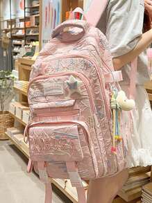 返校可爱背包，多隔层，轻便，大容量，适合初中和高中学生