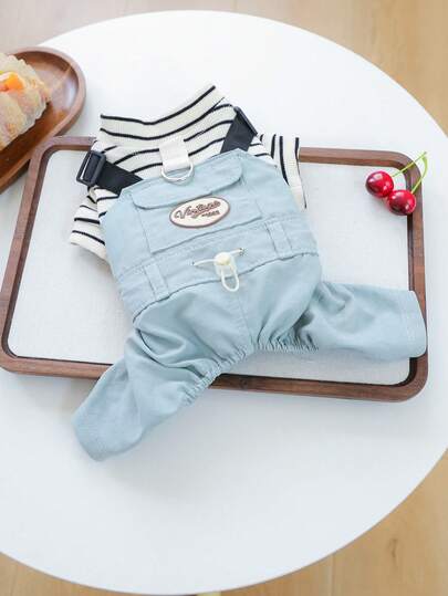 1件宠物衣服，狗狗/猫咪服装，小型犬可爱套装，保暖舒适的小型宠物连体衣，夏季，豌豆绿