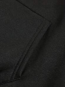 Hoodie Loose Casual Letter Pattern Fleece Drawstring Kangaroo Pocket Hooded Top Loose And Comfortable Winter Clothes For Women Hoodies For Women - màu đen - Xem 3