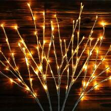 2 szt. 27,95-calowe dekoracyjne lampki LED z gałęzi brzozy, idealne na Halloween, do dekoracji domu, na ścianę, do sypialni, na prezent z okazji ukończenia szkoły, do ogrodu, na Boże Narodzenie, do pokoju, salonu, na stół jadalny, do wazonu, na wesele, do ogrodu, na imprezę, na prezent, na podwórko, na kolację, do baru