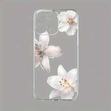 Funda de Teléfono con Impresión de Patrón de Flores Blancas Transparentes para 16/ 16Plus/ 16Pro/ 16ProMax 13/ 13Pro/ 13ProMax 12/ 12Pro/ 12ProMax 11/ 11Pro/ 11Pro/ 8 X/ xs - Multicolor - Ver 8