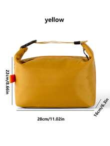 1pc Black, Yellow, Gray, Green New Insulated Lunch Box Tote Bag With Large Capacity, Foldable For Work, Portable Lunch Bag, Simple And Large Storage Capacity