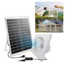 Quạt thông gió năng lượng mặt trời 25W, giá đỡ cao 8', công suất mạnh mẽ 2600 vòng/phút, dùng cho nhà kho sử dụng năng lượng mặt trời - trắng - Xem 2