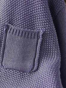 女士休闲加大码长袖开衫，带侧袋，秋冬款