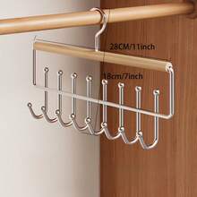 1/3pcs Multi-Function Hat Rack With 8 Hooks, Suitable For Wardrobe, Bras, Vests And Other Clothing Storage, Rotating Metal Hanger, Space-Saving, Ideal For Dorm And Apartment Closet Organization - Multicolor - View 7