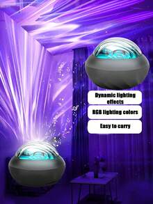 1pc Aurora Projection Lamp, RGB Lighting Effect, USB Powered, Suitable For Bedroom, Living Room, Party, LED Decorative Ambient Light, Black/White - Multicolor - View 8