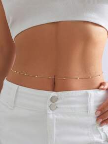 Gold Waist Chain For Women, Sexy Layered Belly Waist Chain Waterproof Beads Chain Summer Non Tarnish Body Chain Jewelry Gifts For Women