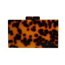 Bolso de mano acrílico único para mujer, con cadena, para hombro, para fiesta de graduación, boda, con cuentas incrustadas - Ámbar - Ver 4