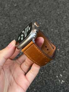 1pc Vintage Brown Leather Watch Band, Suitable For Apple Watch Ultra 3 2 1 Series SE S10 S9 S8 S7 S6 S5 S4 S3 S2 S1, 38mm 40mm 41mm 42mm 44mm 45mm 49mm 46mm, Classic & Fashionable For Business, Outdoor, Travel, Party, Apple Watch Strap