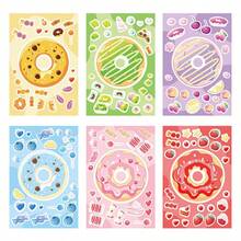 6 Pieces/Pack Laser Face Changing Stickers Collage Butterfly Flower Cake Candy Princess Unicorn Series Diy Colorful Puzzle Gift Stickers - Multicolor - View 4