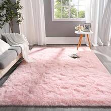 1 yard Version améliorée et plus épaisse, convient pour la chambre à coucher et le salon, Tapis de zone motif rose 4x6 pieds, Tapis moelleux et lavable, Tapis court moderne antidérapant, Créant une décoration esthétique et chaleureuse