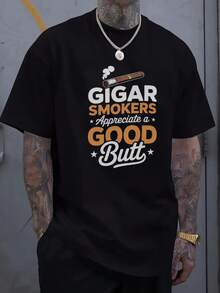Camiseta Casual para Hombre Gigar Smokers Negra con un Gráfico de un Buen Trasero para Uso Diario - Negro - Ver 2