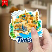 1 nam châm 2D phẳng hình di tích cổ Carthage Tunisia - Thiết kế địa danh văn hóa hình chữ nhật bằng sắt mềm & Acrylic, Ngày của Mẹ, Ngày của Cha, Lễ tốt nghiệp, Quà tặng trang trí nhà sáng tạo, Nam châm tủ lạnh, 2D phẳng - Nhiều màu - Xem 1