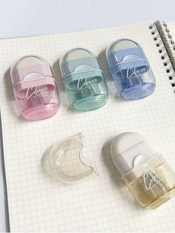 1pc Pencil Sharpener & Eraser Set, Random Office/School Stationery Supplies