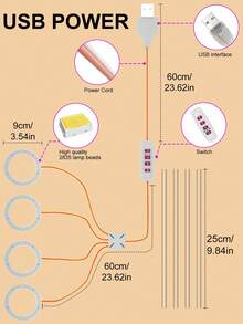 1/2/3/4头LED植物生长灯全光谱日光/红蓝/粉色USB 5V室内可调光盆栽多肉花卉绿植幼苗水培灯8/12/16小时循环定时自动开关专业仙人掌盆景补光灯可调亮度UV IR温室帐篷生长箱水果蔬菜栽培照明20/40/60/80led