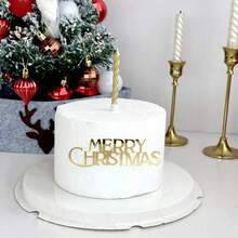 1 buc/3 buc/6 buc auriu argintiu Crăciun fericit acrilic tort lateral decorațiuni pentru petrecere de Crăciun DIY tort decorațiuni consumabile Crăciun decorațiuni de Crăciun pijamale de Crăciun cadouri de Crăciun decor de Crăciun