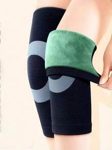 1pc Warm Moxa Knee Pad, Sports Knee Joint Cold Protection, Four-Way Stretch Thick Knitted Knee Pad - Multicolor - View 1