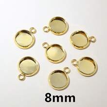 10pcs 8-30mm Inner Size Single Loop Stainless Steel Gold Color Pendant Cabochons Blank Base Tray DIY Jewelry Making Accessories Findings - Single Hanging - View 13