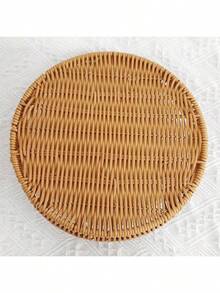 Hand-Woven Large/Medium/Small Rattan-Style Bread Basket, Japanese-Inspired Double-Handle Design - Extremely Practical! Perfect As A Living Room Tray For Bread, Mantou, Or As A Storage Basket. Both Beautiful And Functional, An Essential Household Item.