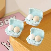 3 cajas de huevos de gallina miniatura realistas para casa de muñecas con bandejas, accesorios de cocina de casa de muñecas de color aleatorio, juguetes de modelo - multicolor - Ver 13