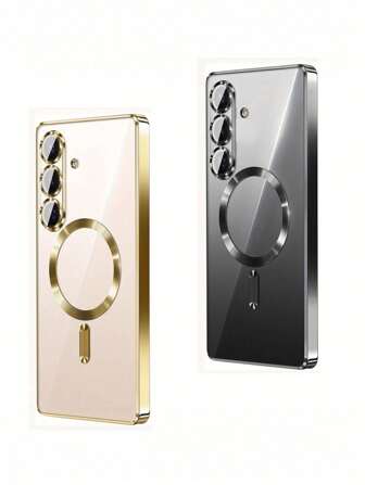 豪华无线充电磁性外壳带镜头保护电镀透明防震 TPU 外壳适用于三星 Galaxy Galaxy S25 S25Edge S25Plus S25Ultra S24 S24Ultra S24Plus S24FE S23FE S23Ultra S23Plus S22Ultra S20FE S21FE S21Ultra/A16 A26 A36 A56 A15 A25 A35 A55 A14 A34 A54 /Note10 Note10Plus Note20 Note20Ultra 外壳防水防摔防刮