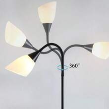 1 pieza Lámpara de pie minimalista en blanco y negro, iluminación de ambiente de alta gama para sala de estar/dormitorio, lámpara de pie vintage junto al sofá, bombilla no incluida - Enchufe EU Tipo C(220-240V) - Ver 4